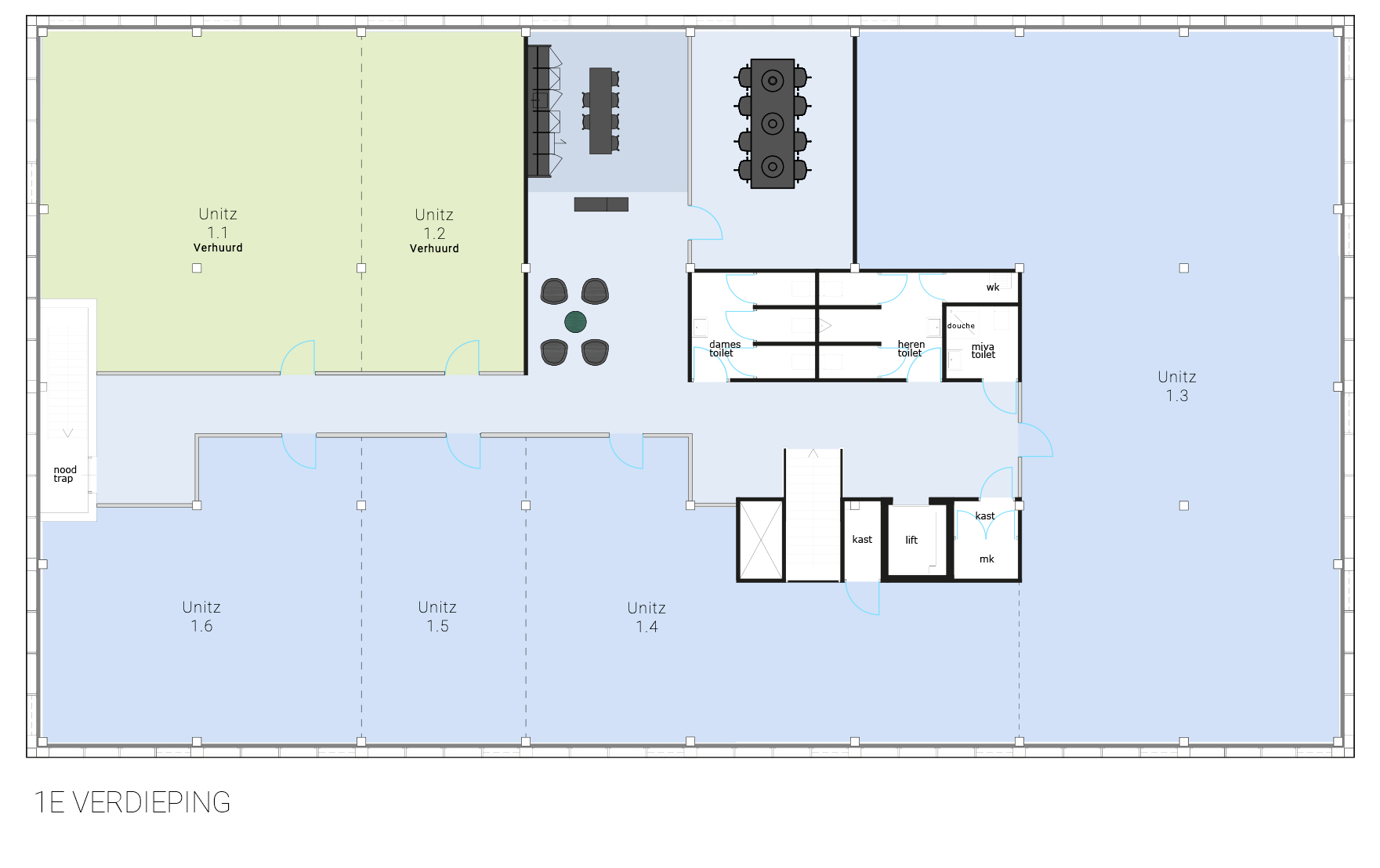 Plattegrond 1e verdieping